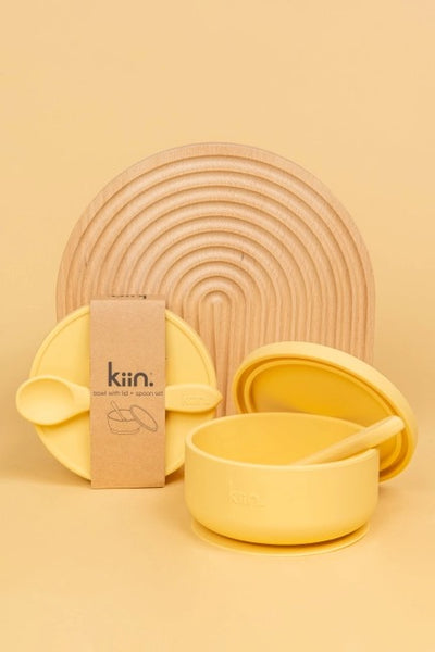 Kiin - Silicone Suction Bowl with Lid + Spoon Set