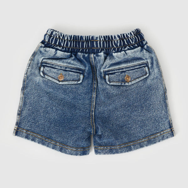 Goldie & Ace - Noah French Terry Denim Look Shorts / Dark Denim