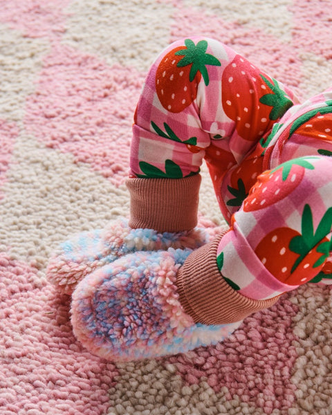 Kip & Co - Sherpa Baby Booties / Pastel Dreams Tartan