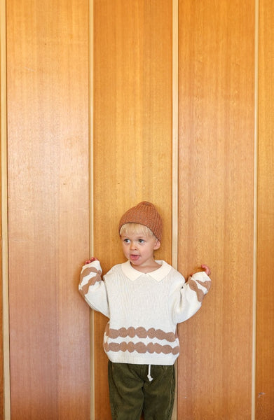 Grown Clothing - Pebble Collar Pull Over / Milk & Clay