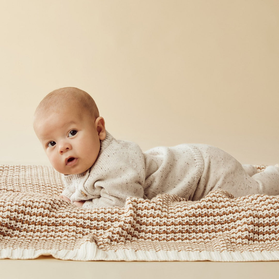 Wilson + Frenchy - Organic Knitted Legging with Feet / Cookie and Cream