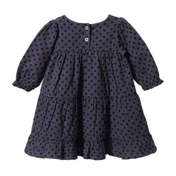 Nature Baby - Elliot Dress / Violet Polka Dot Print