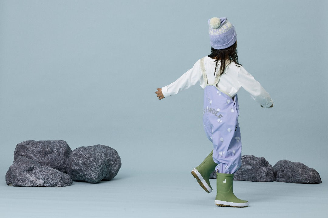 Cry Wolf - Rain Overalls / Floral Periwinkle