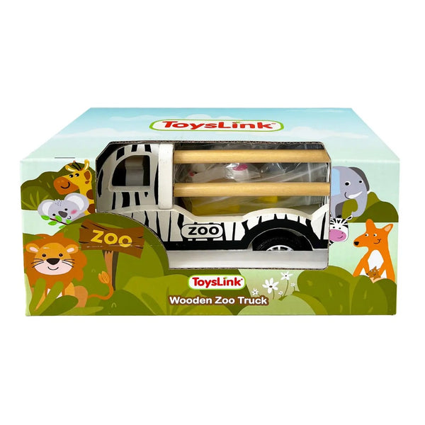 Toyslink - Wooden Pullback Zoo Truck with Animals