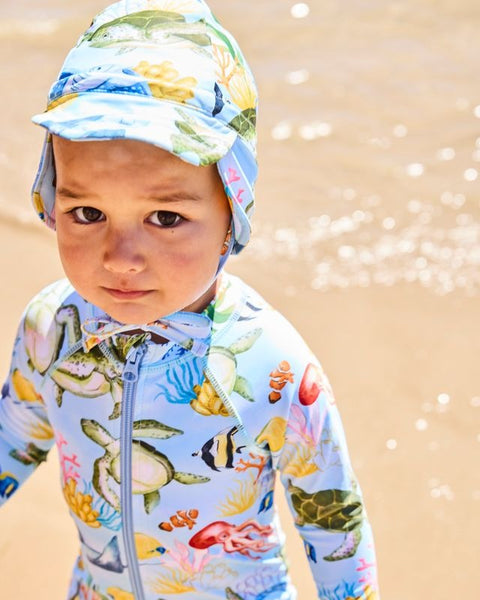 Kip & Co - Baby Long Sleeve Zip Bathers / Reef Life