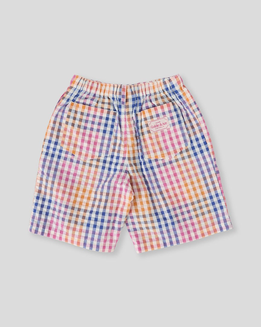 Goldie & Ace - Rainbow Gingham Kirby Relaxed Shorts