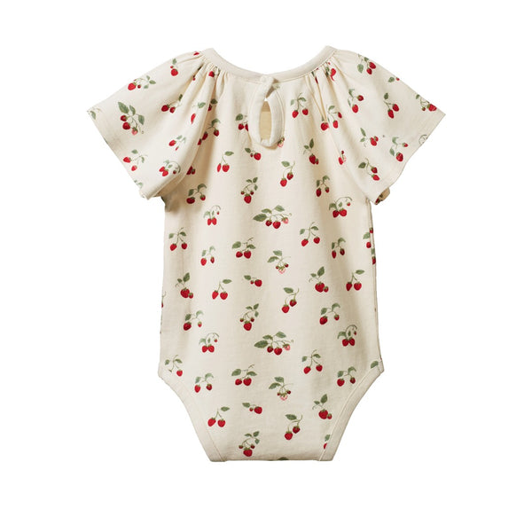 Nature Baby - Faye Bodysuit / Strawberry Blush Print