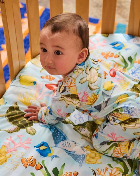 Kip & Co - Organic Long Sleeve Zip Romper / Reef Life