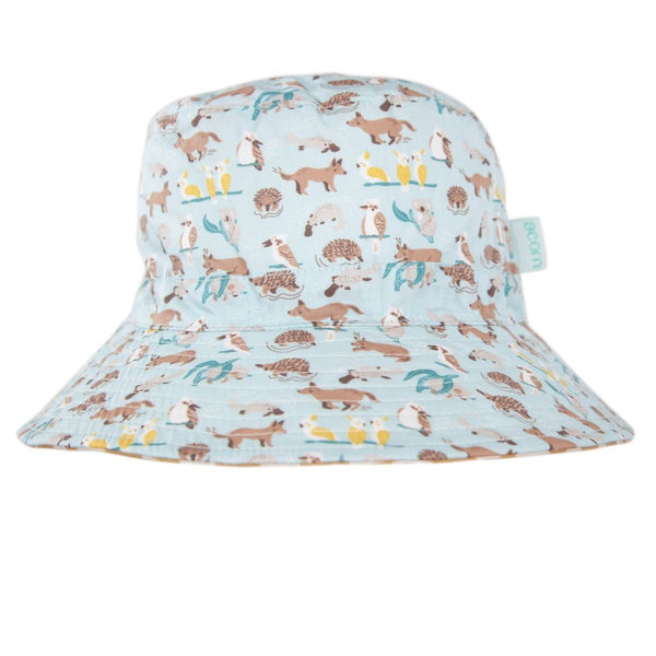 Acorn - Wide Brim Bucket Hat / Aussie Bush Friends