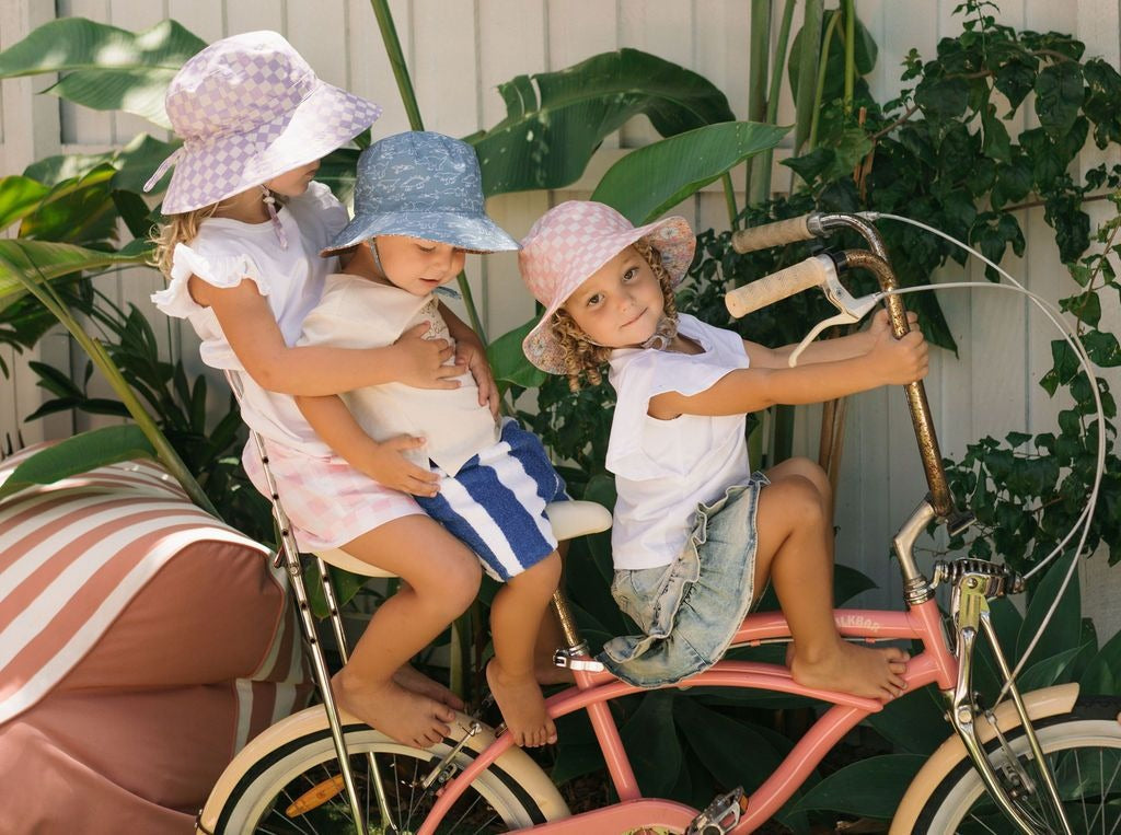 Acorn - Broad Brim Bucket Hat / Lavender Checks