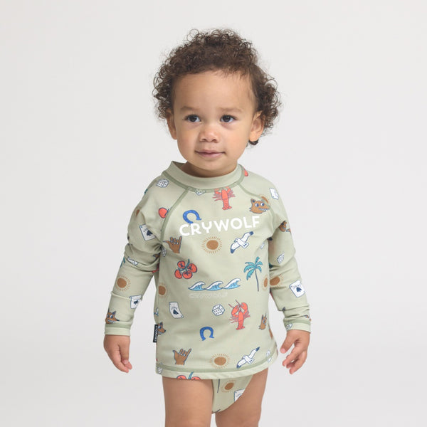 Cry Wolf - Baby Rash Vest / Lucky Days Sage