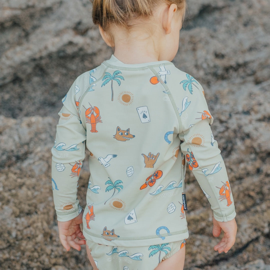Cry Wolf - Baby Rash Vest / Lucky Days Sage