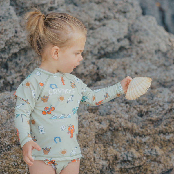 Cry Wolf - Baby Rash Vest / Lucky Days Sage