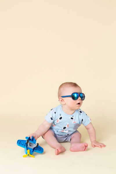 Frankie Ray Sunglasses - Pilot / Matte Blue (0-2Y)