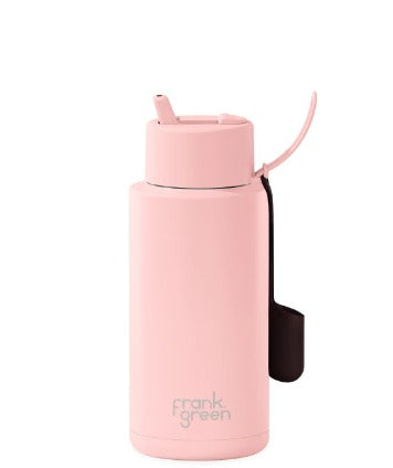 Frank Green - Ceramic Reusable Bottle (Flip Straw Lid) with Lip Gloss Holder / 34oz