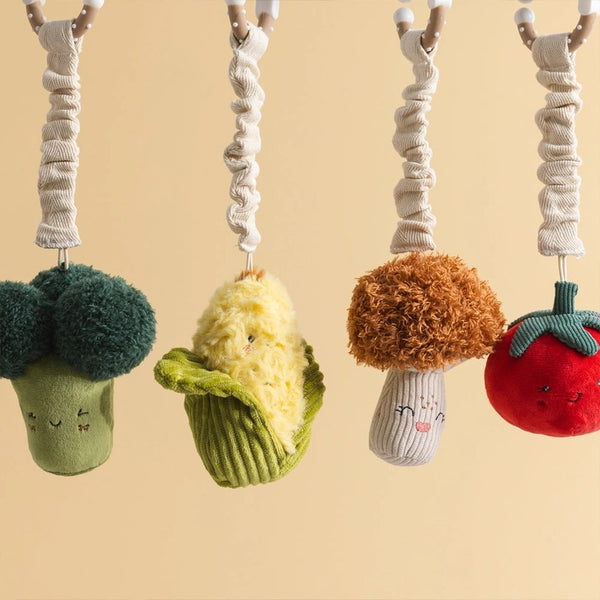 Living Textiles - 2 Pack Mini Market Brunch Stroller Toys / Broccoli & Tomato