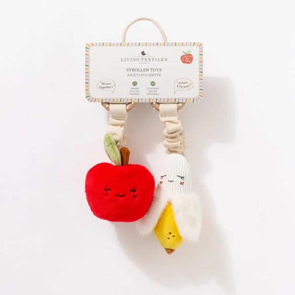 Living Textiles - 2 Pack Mini Market Brunch Stroller Toys / Apple & Banana