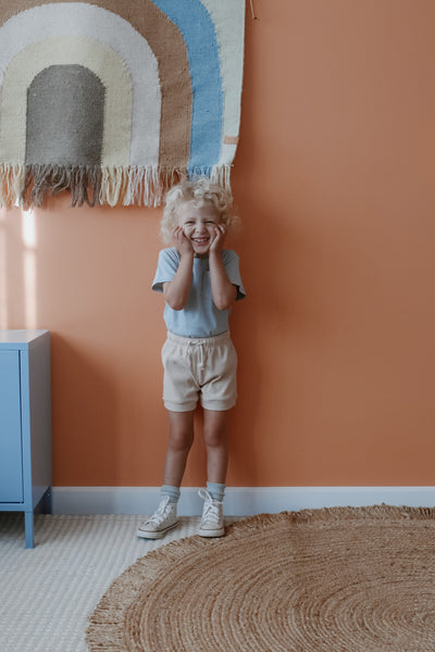 ponchik babies + kids - Ribbed cotton t shirt / Ocean