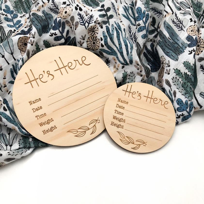 One Chew Three - Baby Record Announcement Plaque