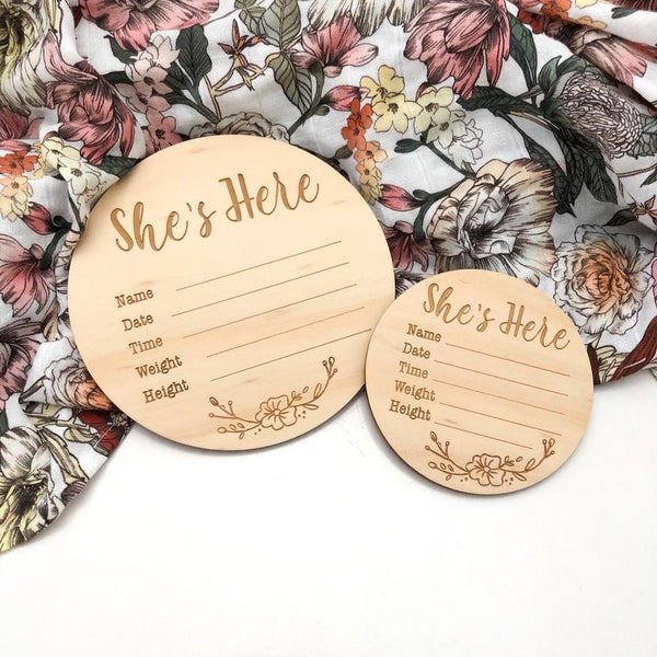 One Chew Three - Baby Record Announcement Plaque