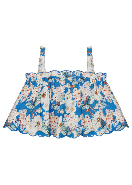 Bella + Lace - Pumpkin Pie Top / Moroccan Blue