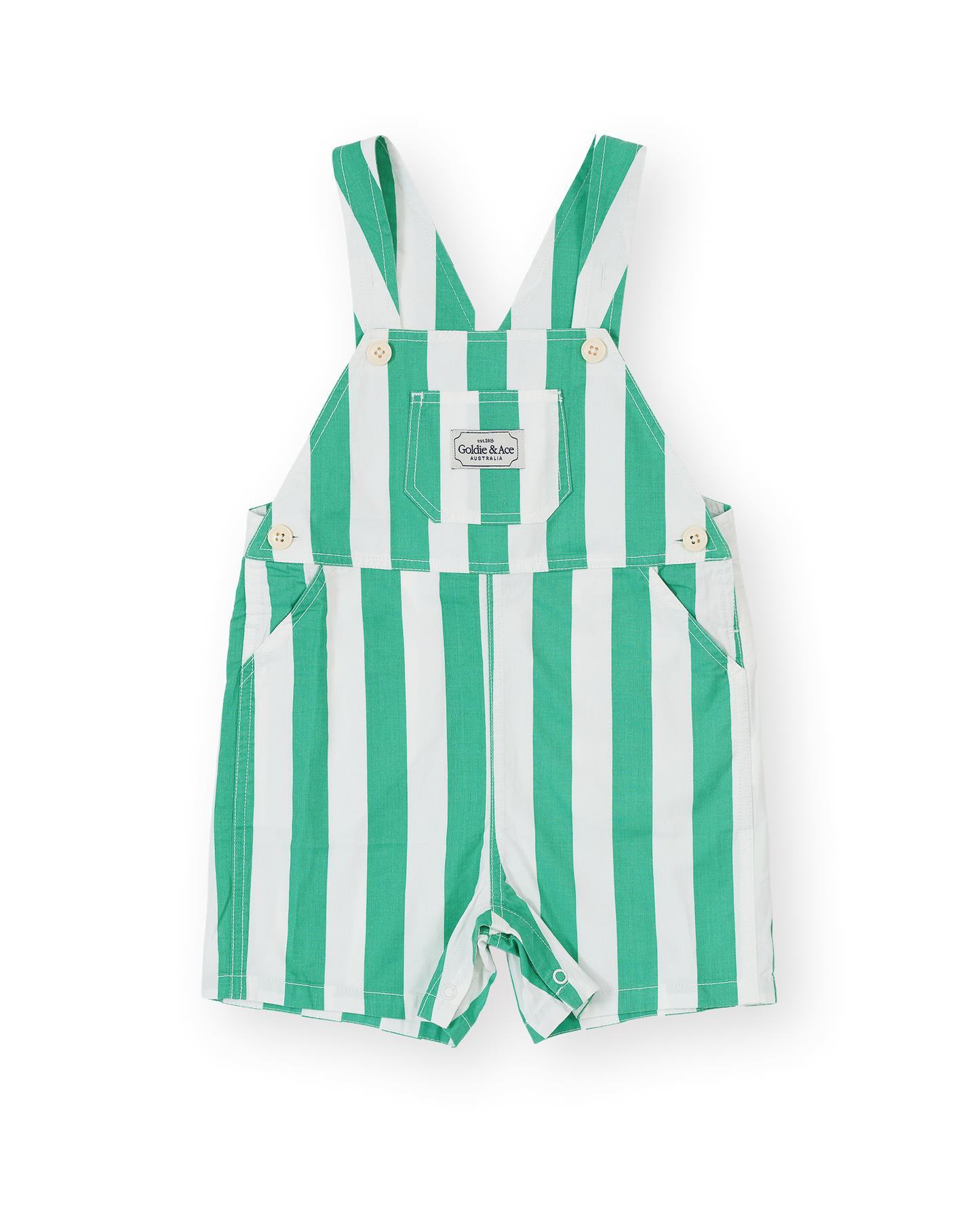 Goldie & Ace - Happy Stripe Button Burton Overall