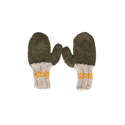 Acorn - Teddy Mittens / Khaki and Gold