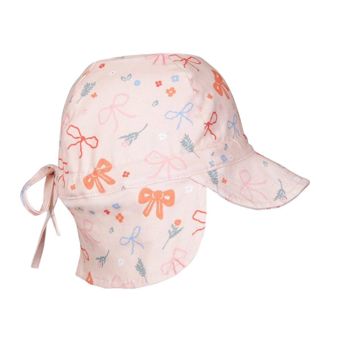 Acorn - Soft Jersey Flap Cap / Little Bows