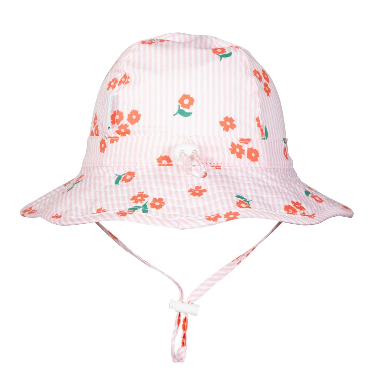 Acorn - Wide Brim Infant Hat/ Striped Posy