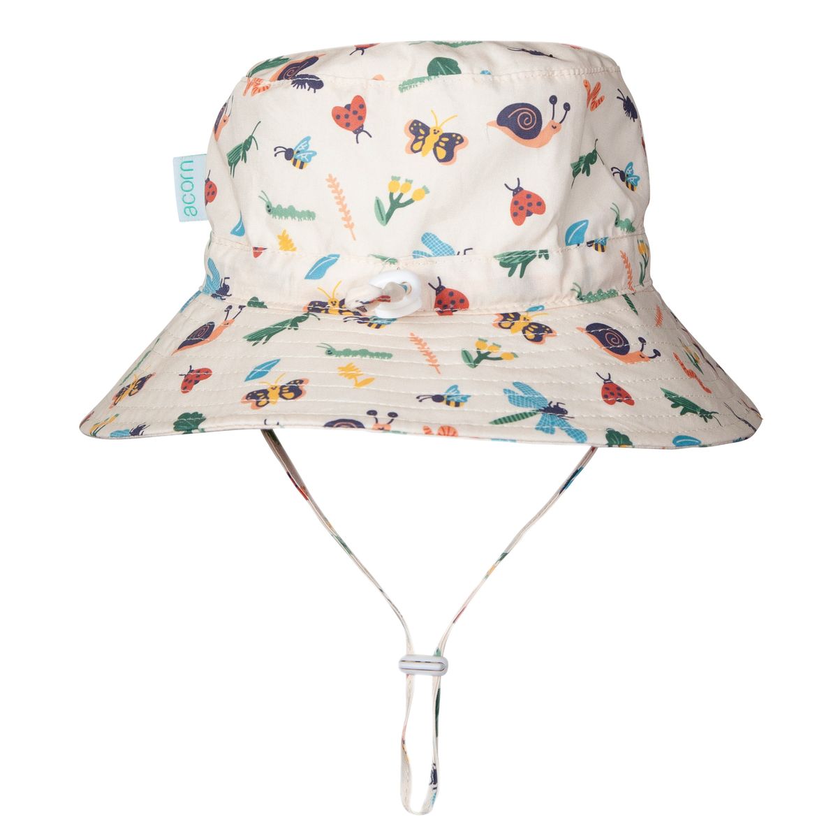 Acorn - Wide Brim Bucket Hat / Garden Friends
