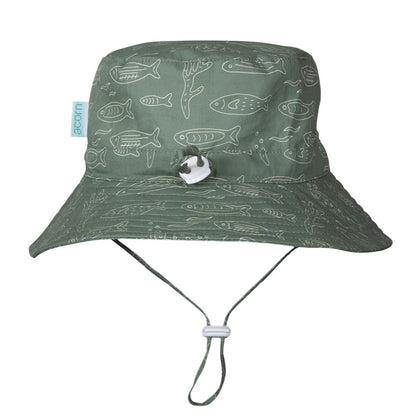 Acorn - Wide Brim Bucket Hat / School Of Fish