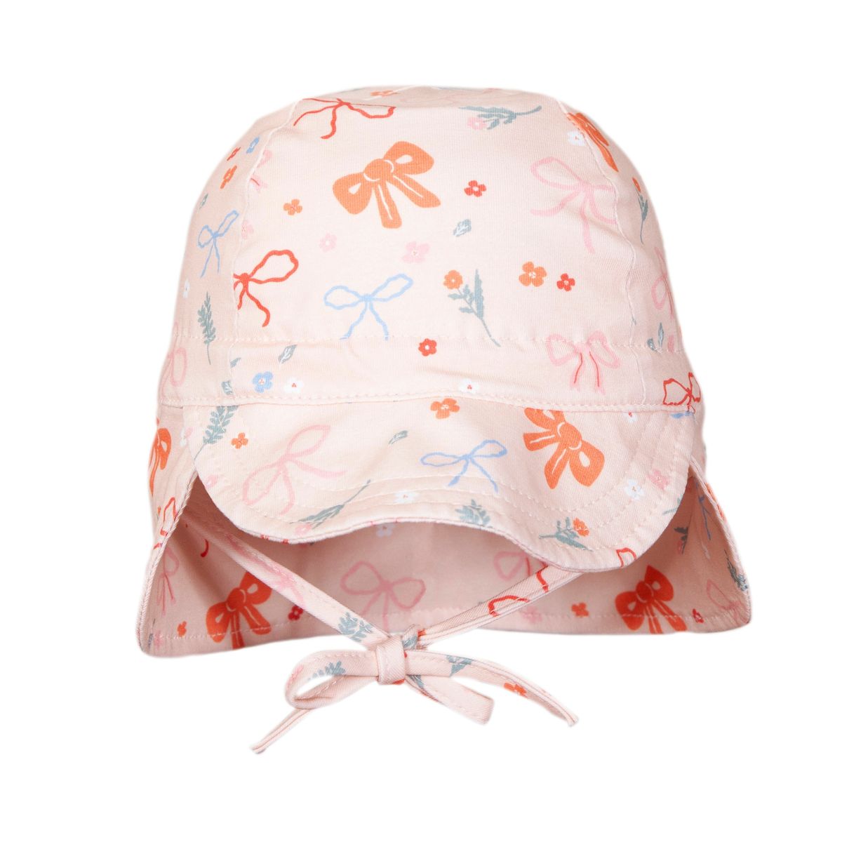 Acorn - Soft Jersey Flap Cap / Little Bows