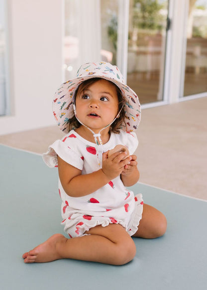 Acorn - Wide Brim Bucket Hat / Garden Friends