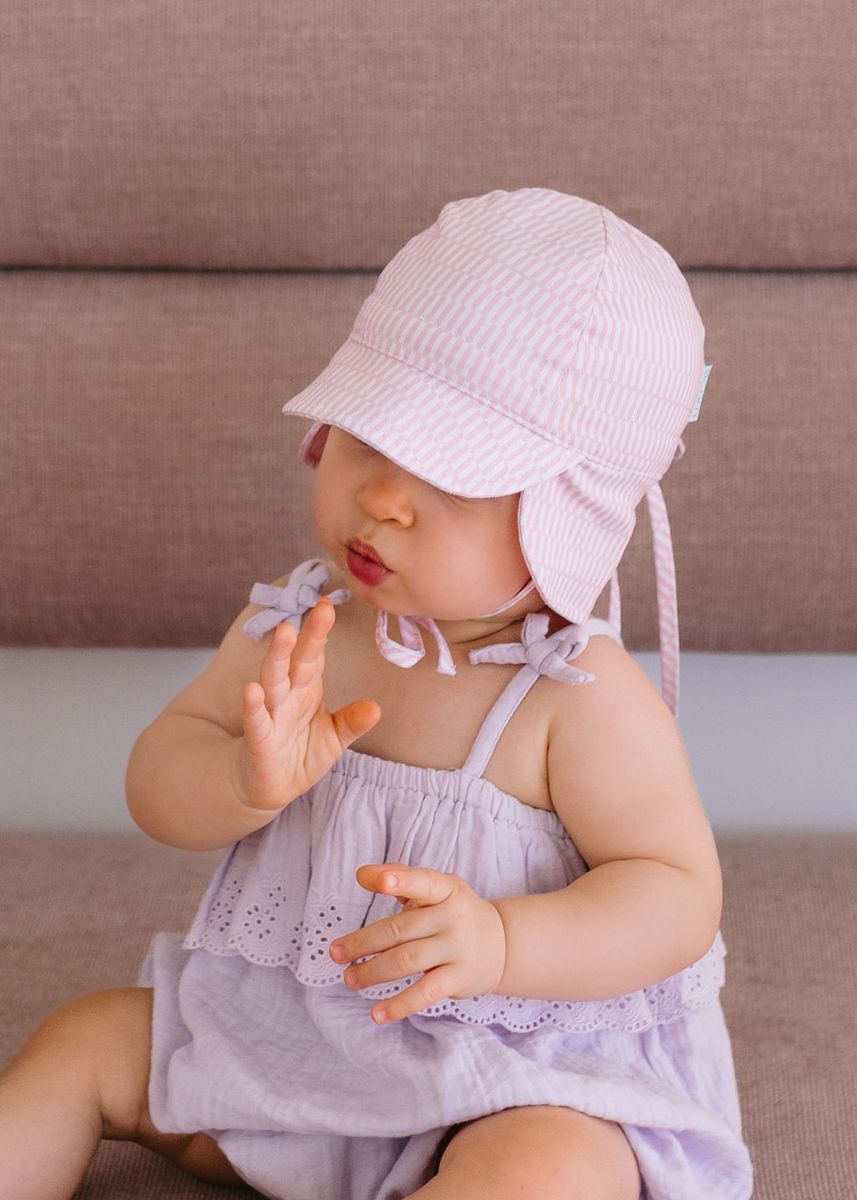 Acorn - Soft Jersey Flap Cap / Pink Sprinkle