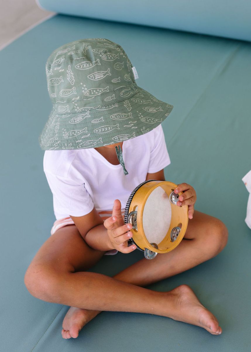 Acorn - Wide Brim Bucket Hat / School Of Fish