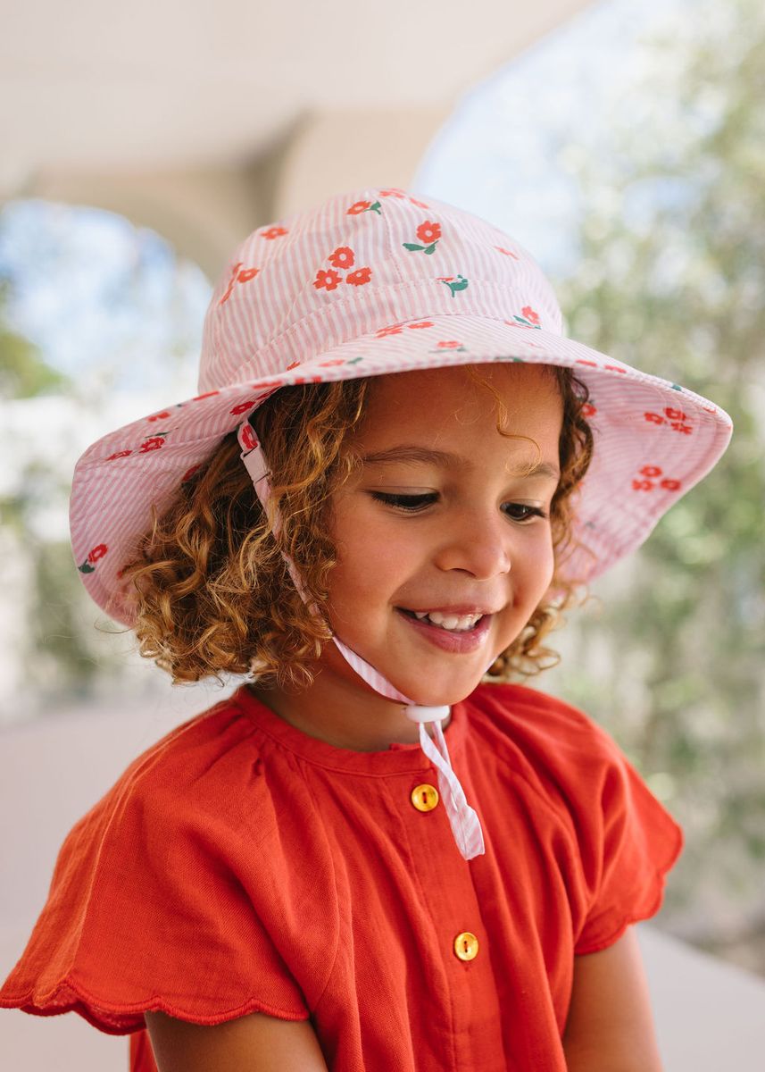 Acorn - Wide Brim Sunhat / Striped Posy