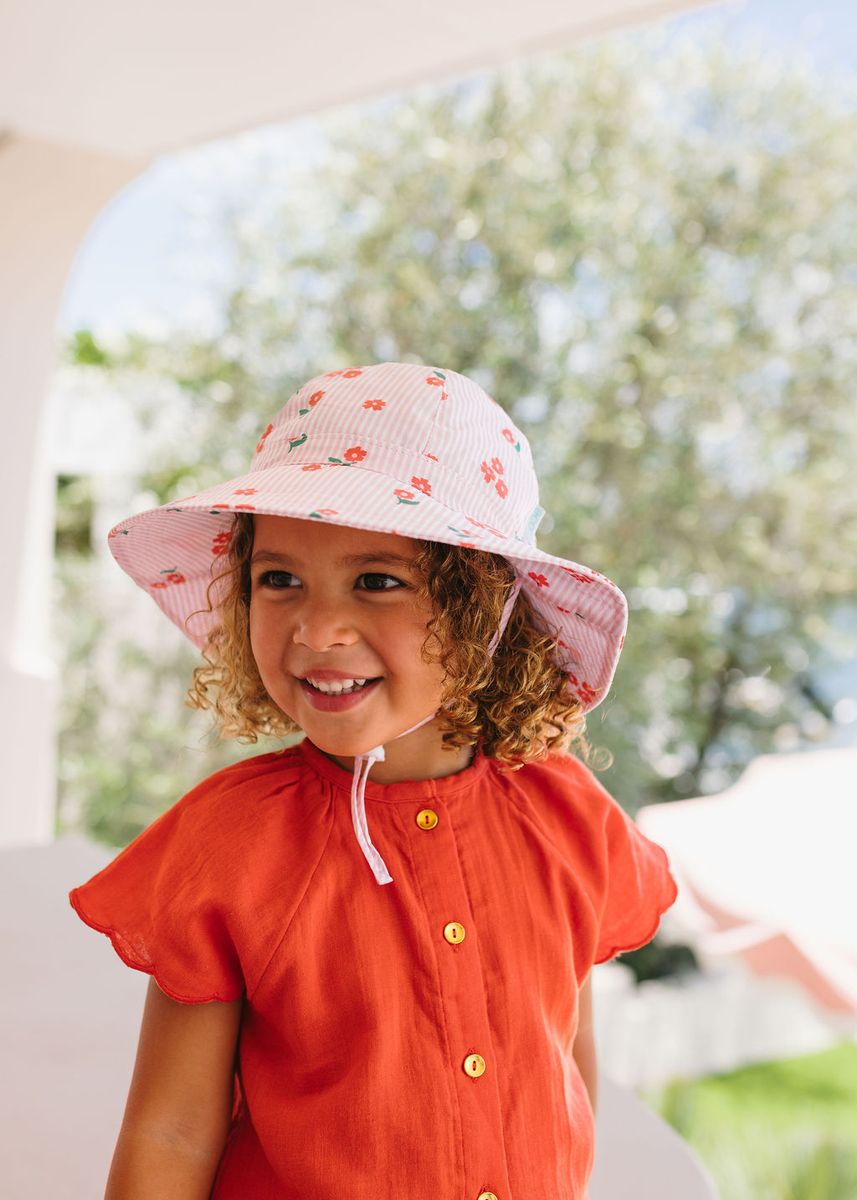 Acorn - Wide Brim Sunhat / Striped Posy