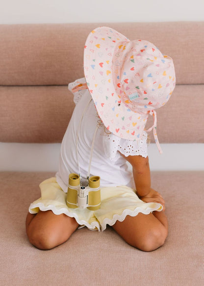 Acorn - Reversible Wide Brim Sunhat / Floating Hearts