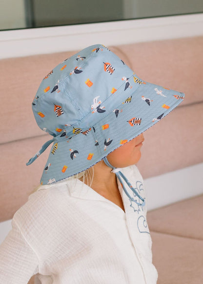 Acorn - Wide Brim Bucket Hat / Seagulls