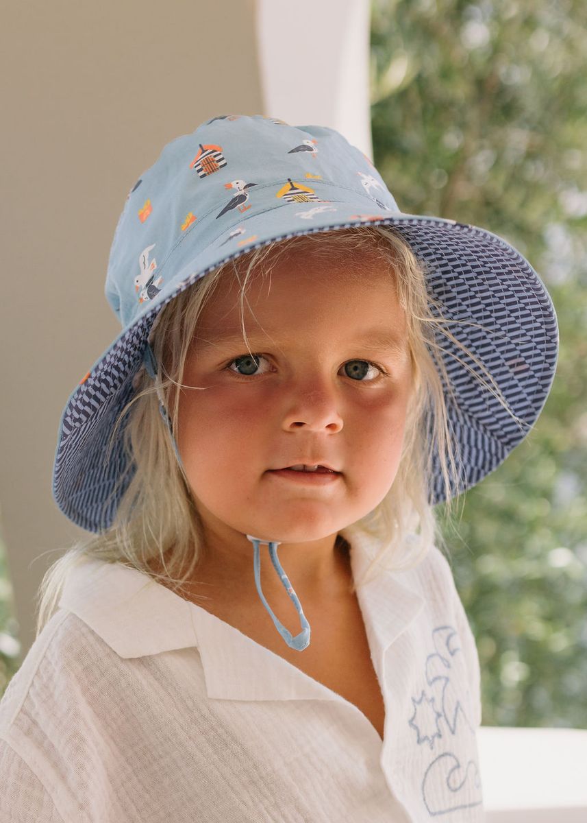 Acorn - Wide Brim Bucket Hat / Seagulls