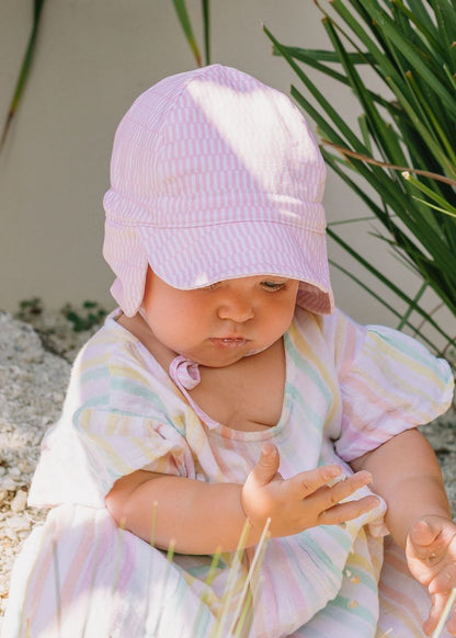 Acorn - Soft Jersey Flap Cap / Pink Sprinkle