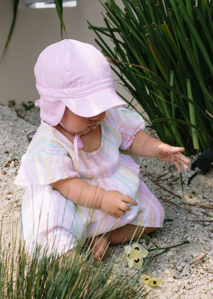 Acorn - Soft Jersey Flap Cap / Pink Sprinkle