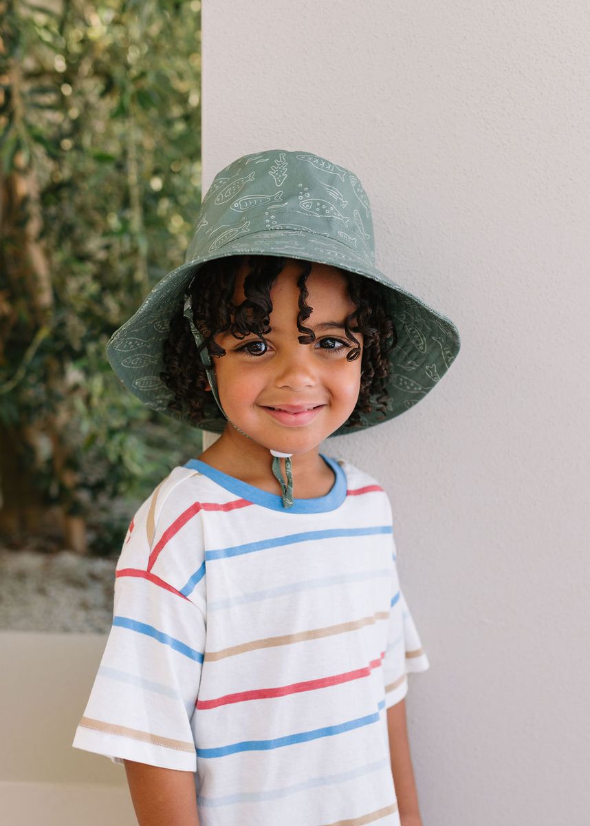 Acorn - Wide Brim Bucket Hat / School Of Fish