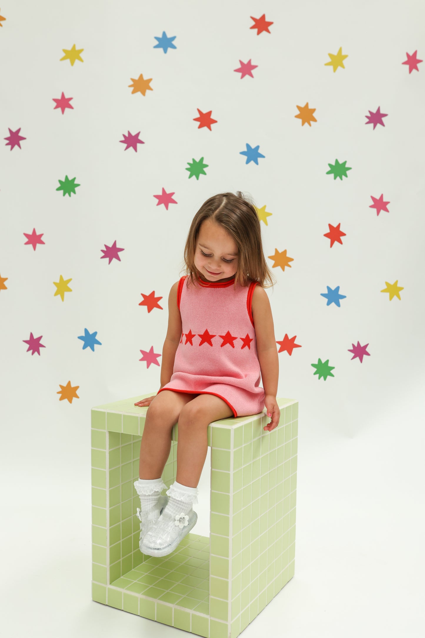 Sunday Siblings - Stars Align Dress / Pink+Red