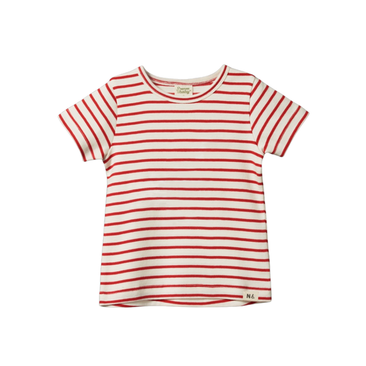 Nature Baby - River Tee / Red Sailor Stripe