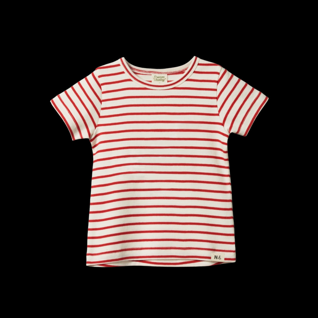 Nature Baby - River Tee / Red Sailor Stripe