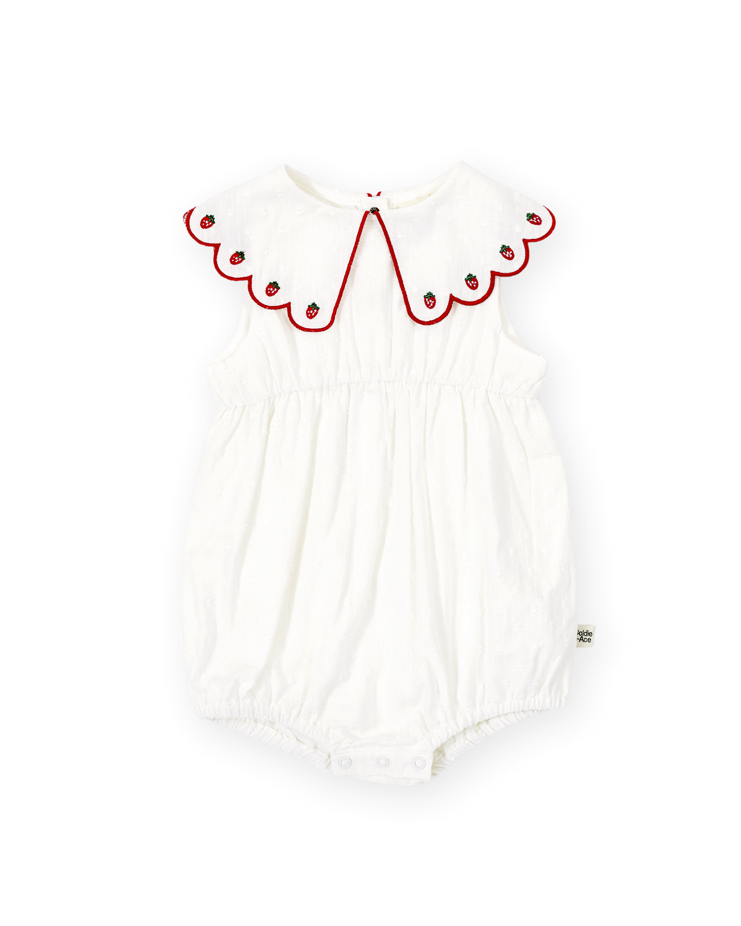 Goldie & Ace - Scallop Collar Strawberry Romper