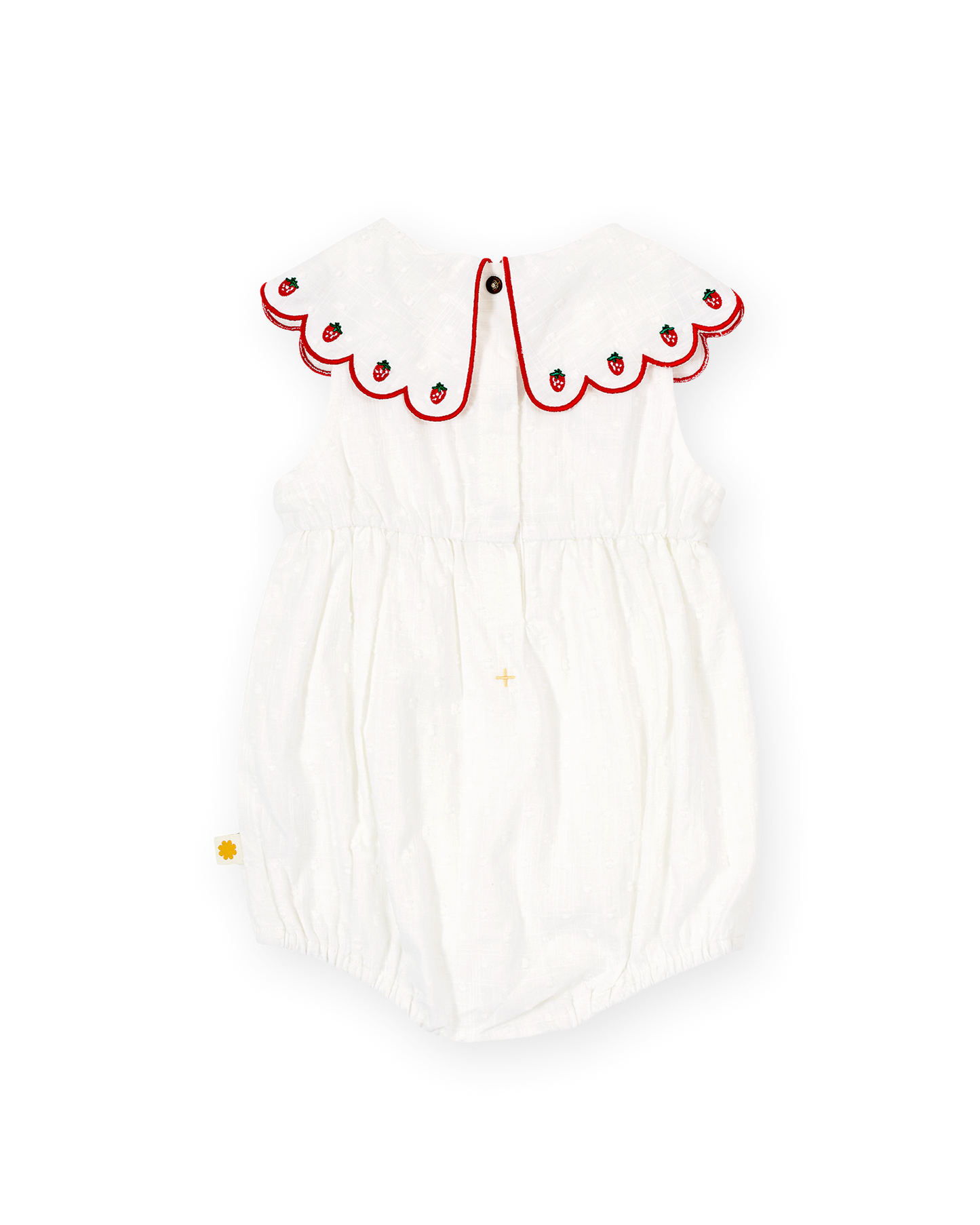 Goldie & Ace - Scallop Collar Strawberry Romper