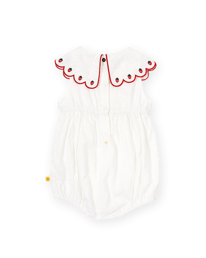 Goldie & Ace - Scallop Collar Strawberry Romper