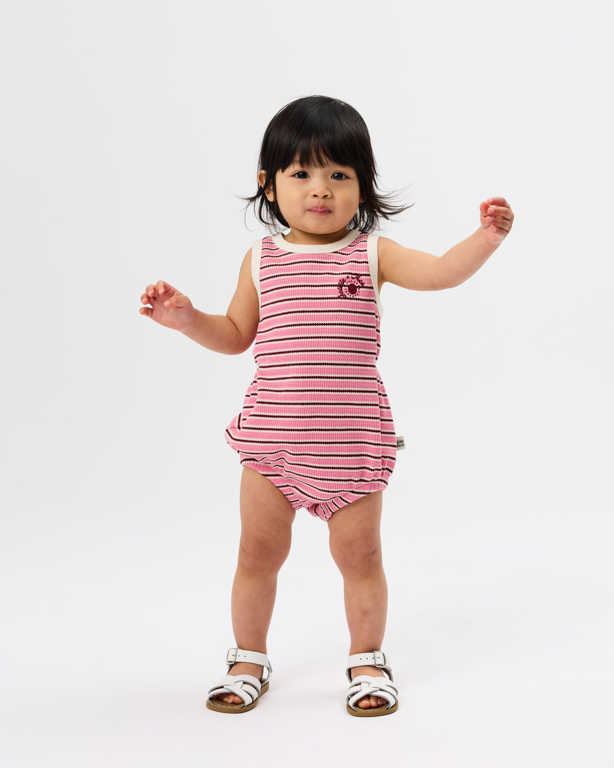 Goldie & Ace - Waffle Bubble Romper / Pink